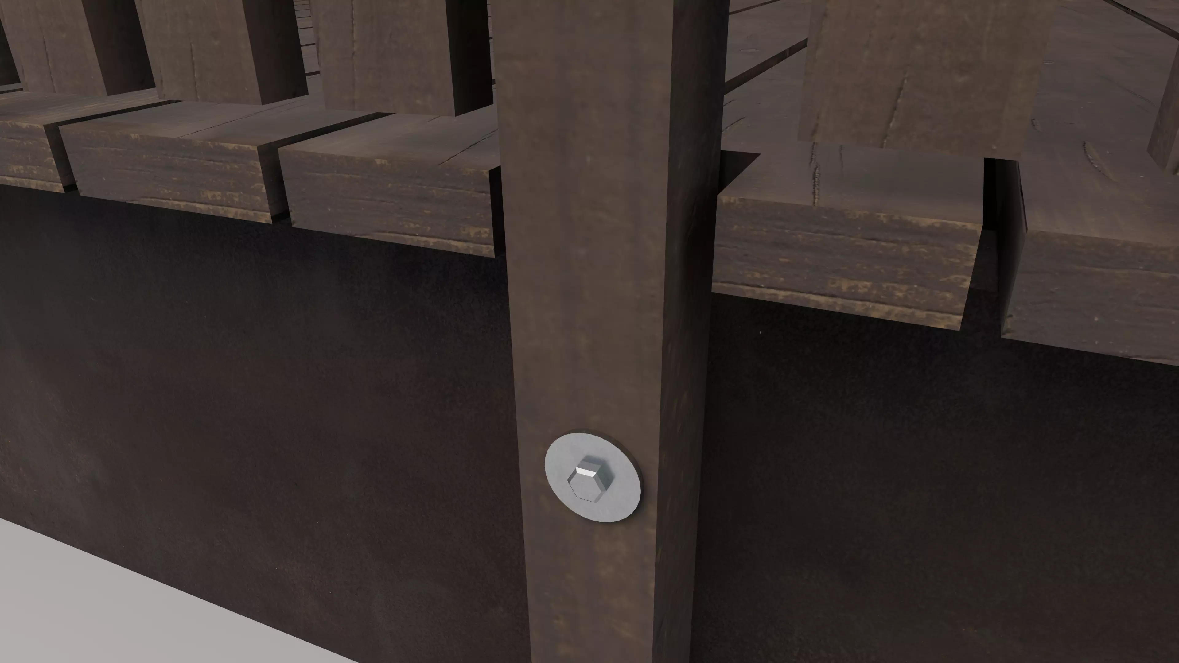 Footbridge Low-poly 3D model_6