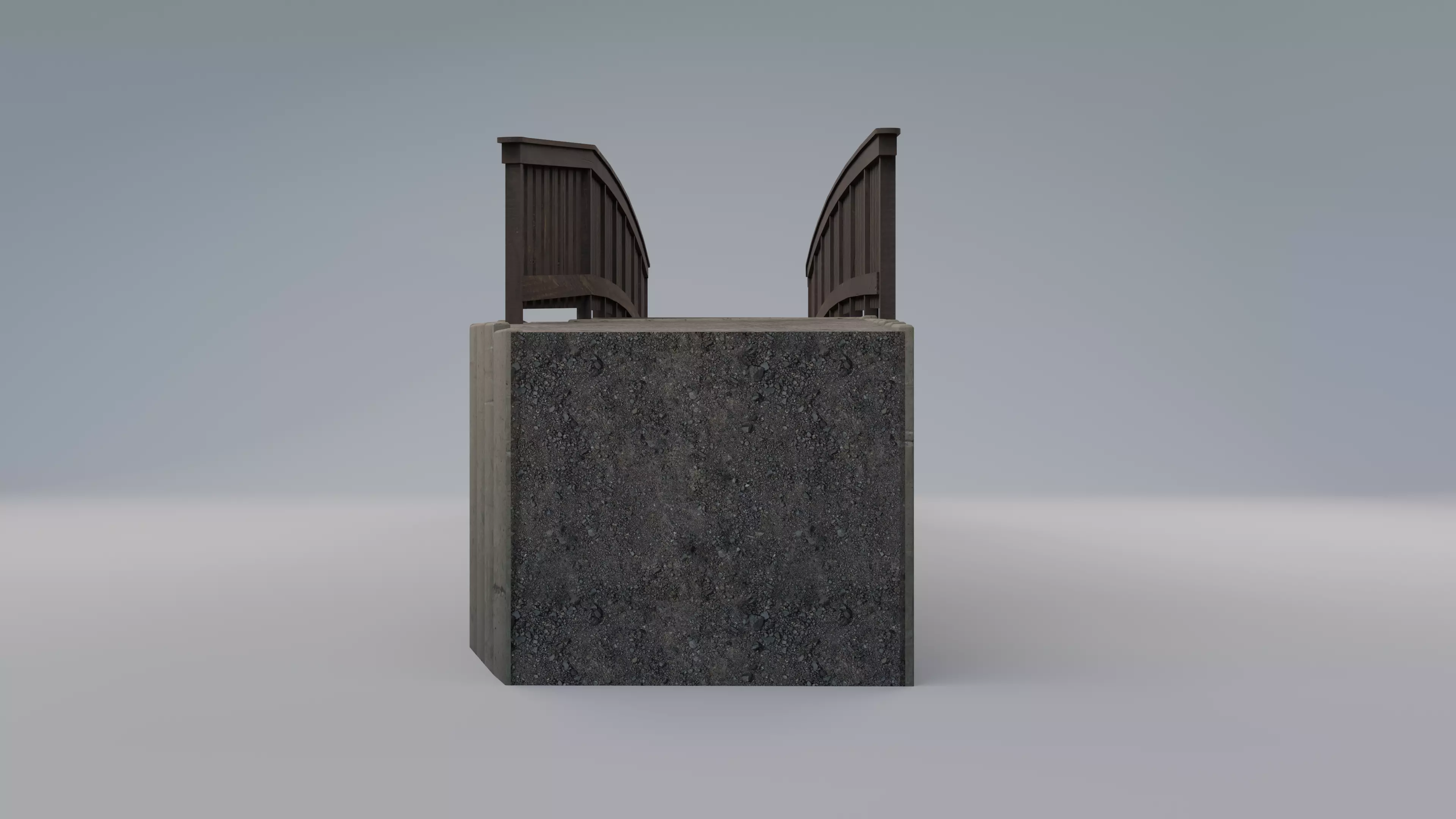 Footbridge Low-poly 3D model_5