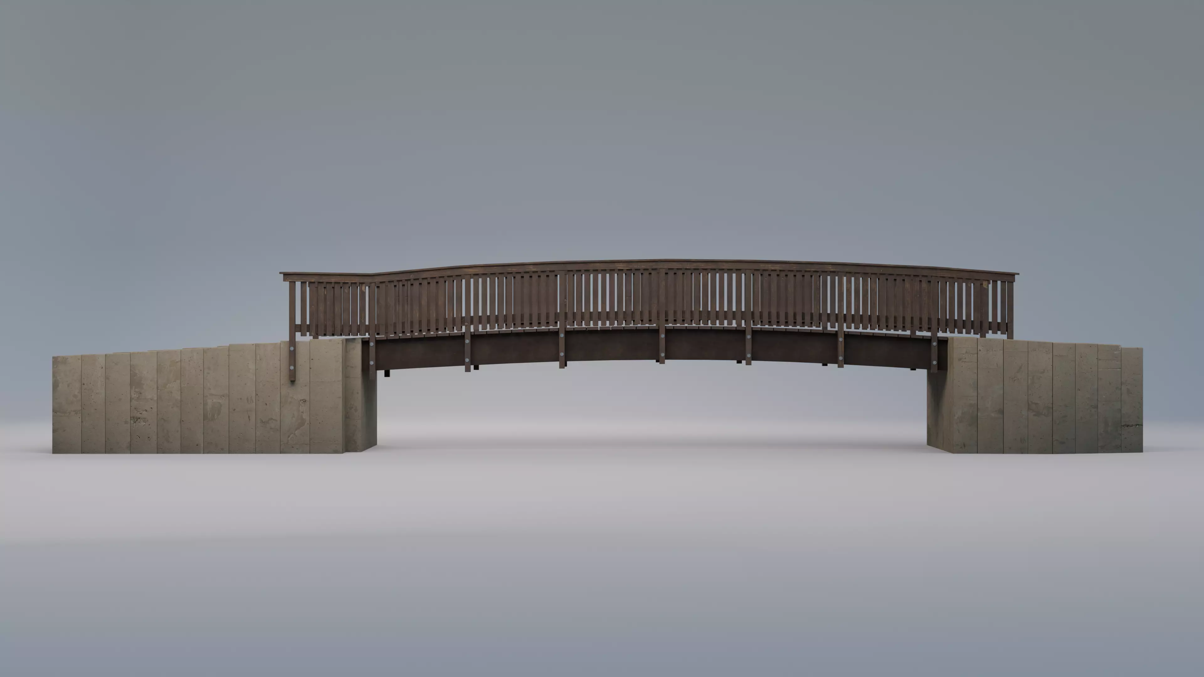 Footbridge Low-poly 3D model_4