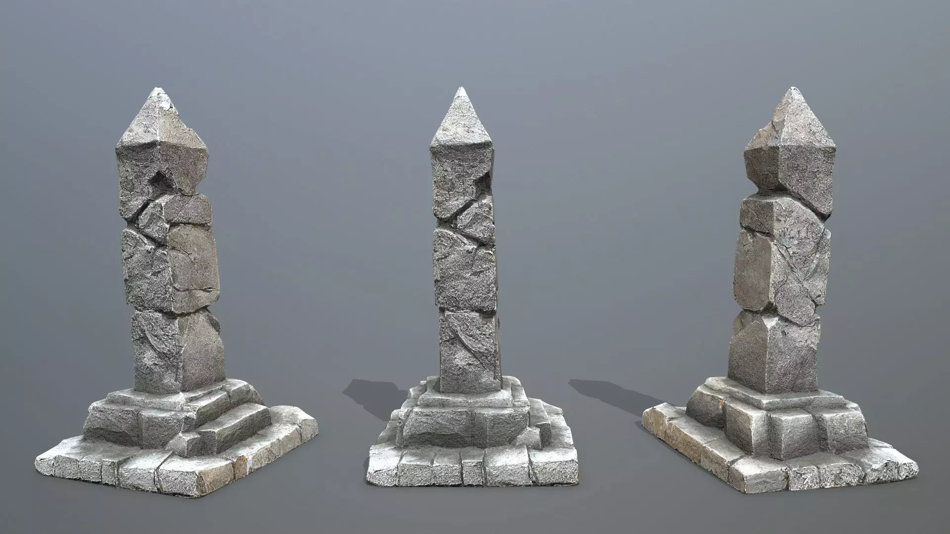 pillar Low-poly 3D model_0