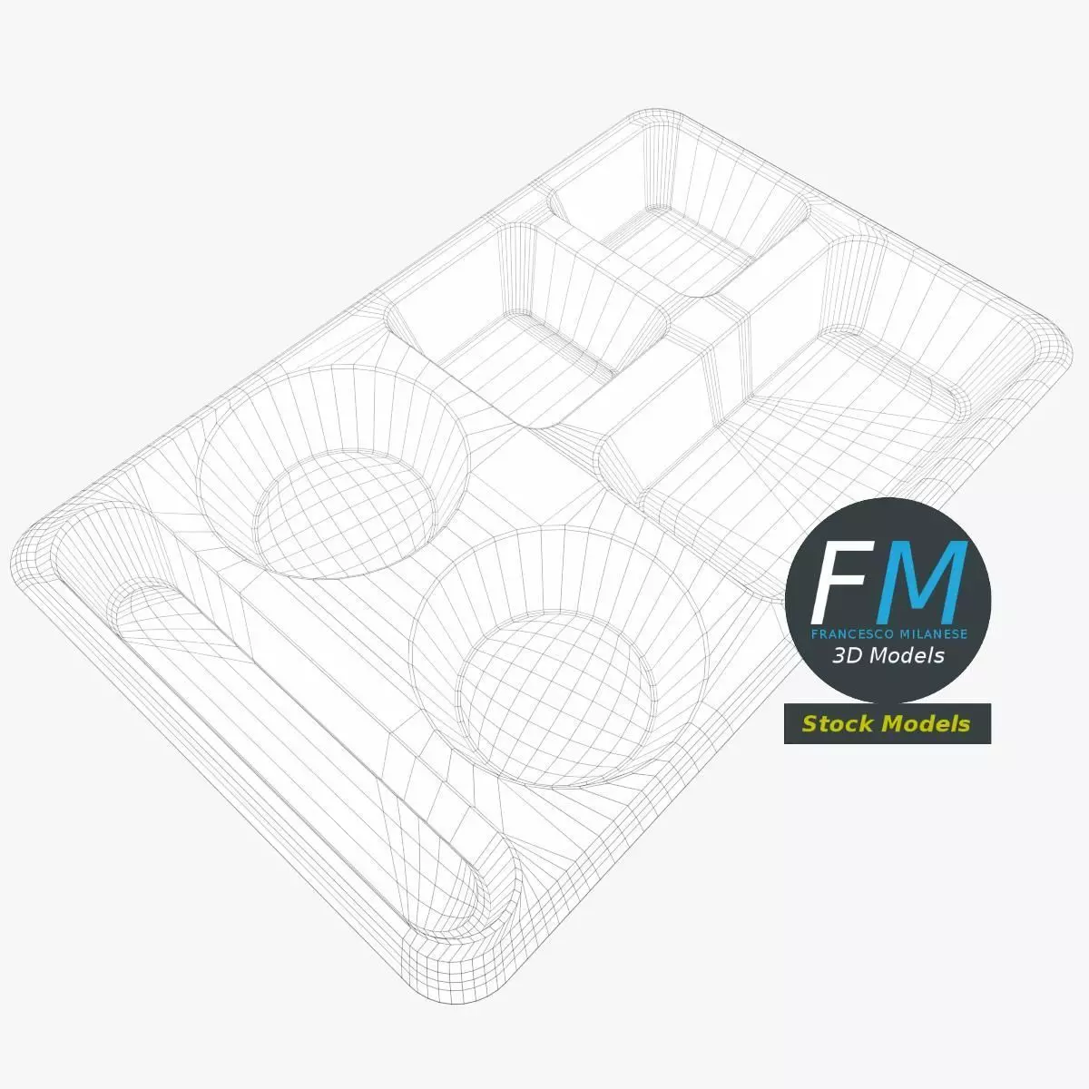 Empty compartment meal tray 1 3D model_7