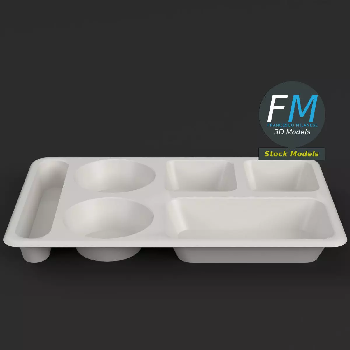 Empty compartment meal tray 1 3D model_3