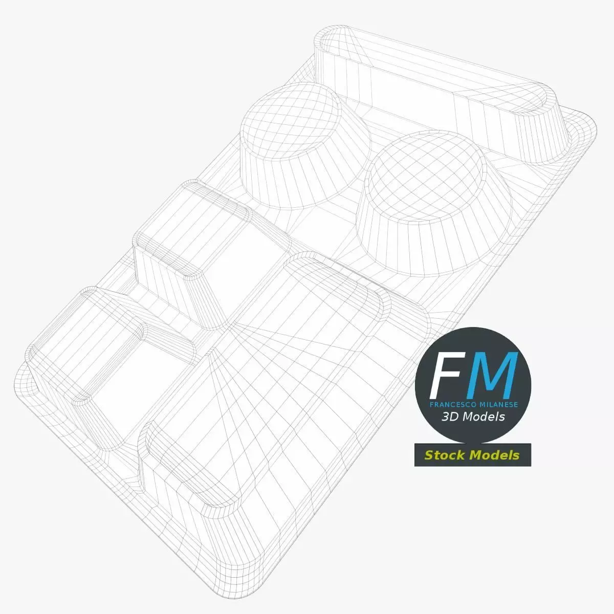 Empty compartment meal tray 1 3D model_8
