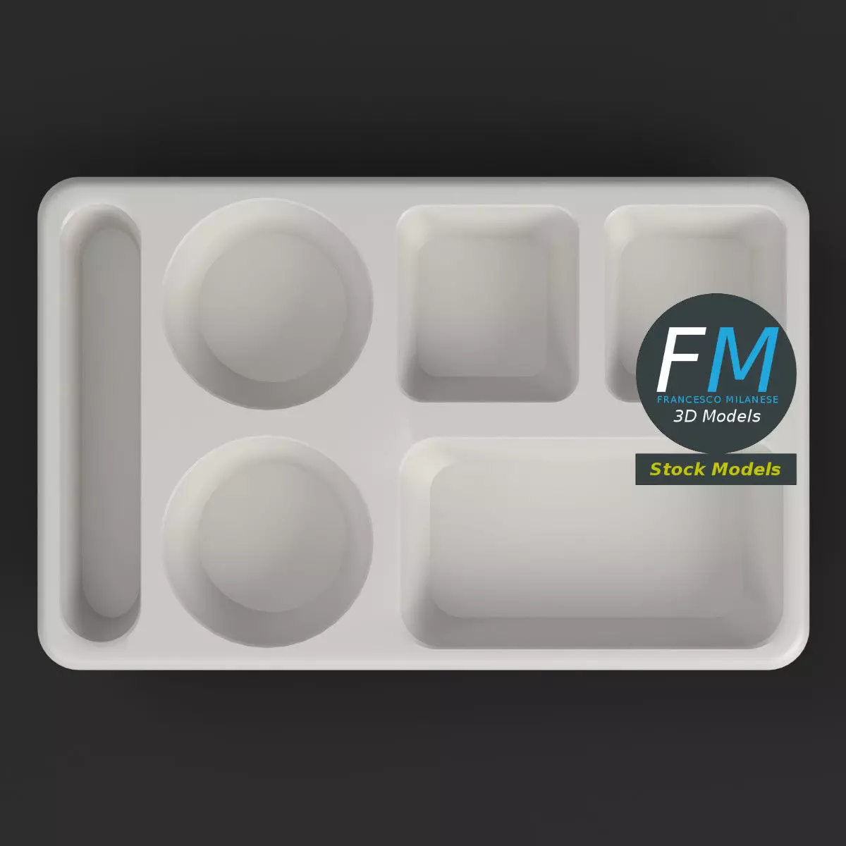 Empty compartment meal tray 1 3D model_6