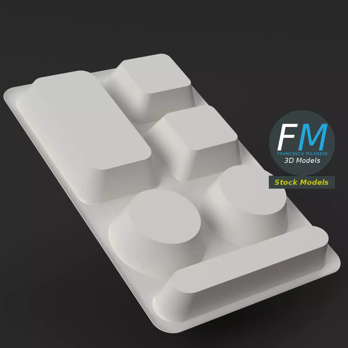Empty compartment meal tray 1 3D model_5