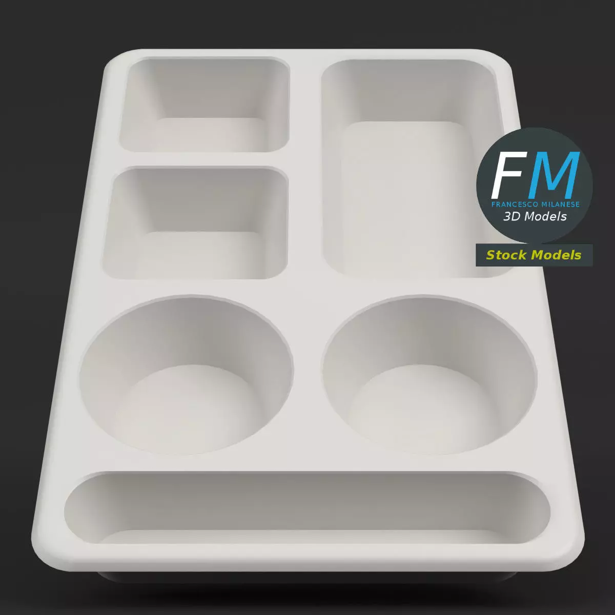 Empty compartment meal tray 1 3D model_4