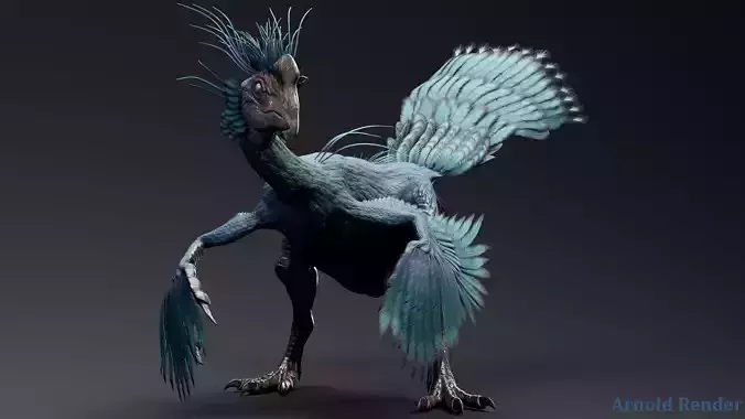 Dinosaur GigantoRaptor - Oviraptorosaur Unity Engine Project Low-poly 3D model