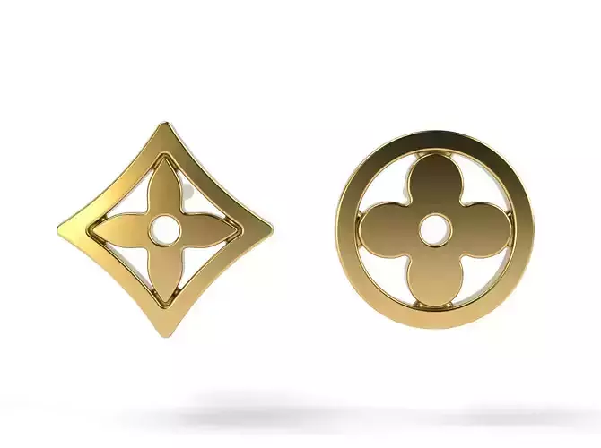 LV Earrings 6 3D print model