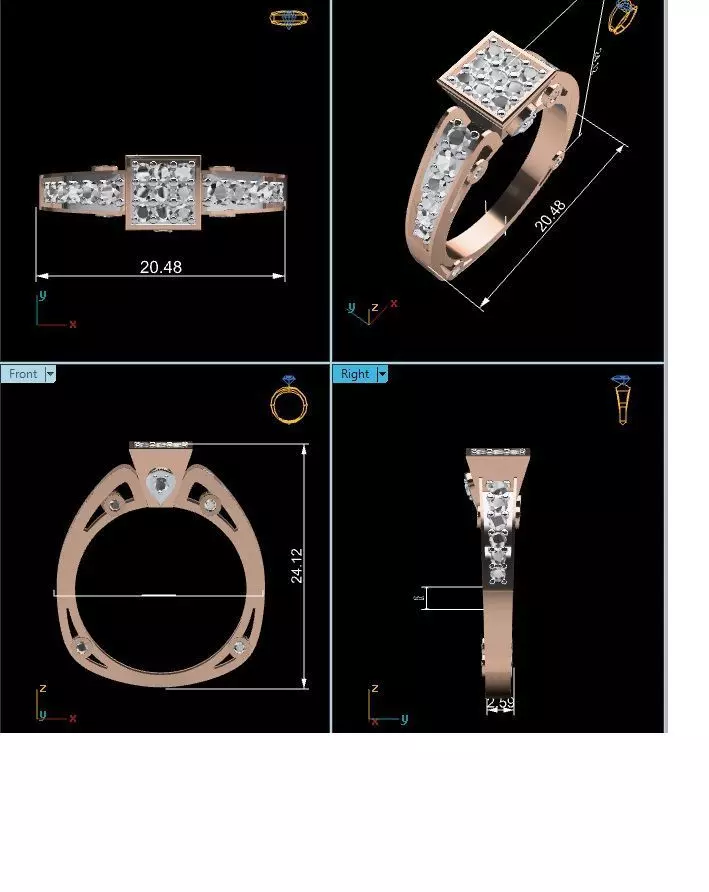 Women Ring Render 3dm STL MTL SLC JCD OBJ FBX Details 3D print model_25