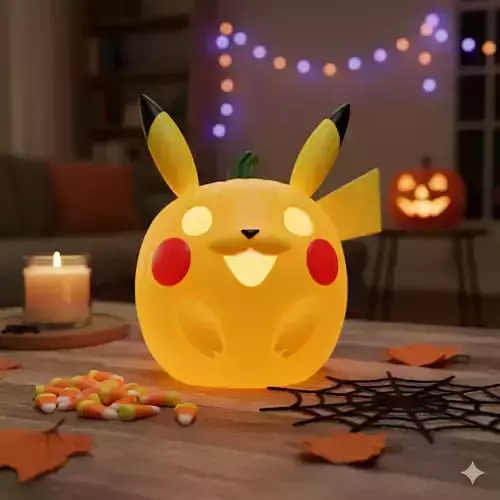 Pikachu Halloween Pumpkin Lamp