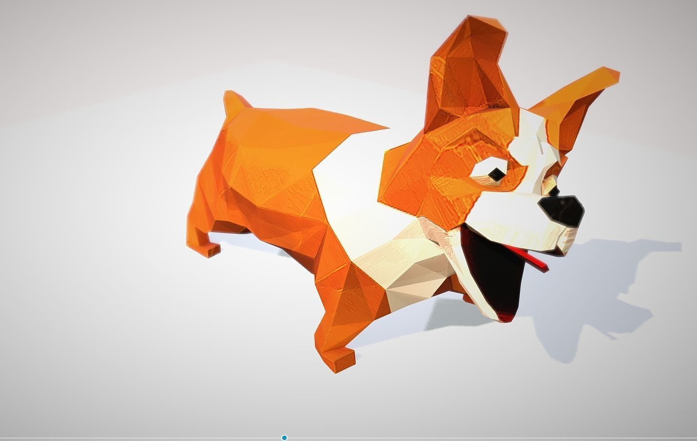 Dog corgi Low-poly 3D model_9