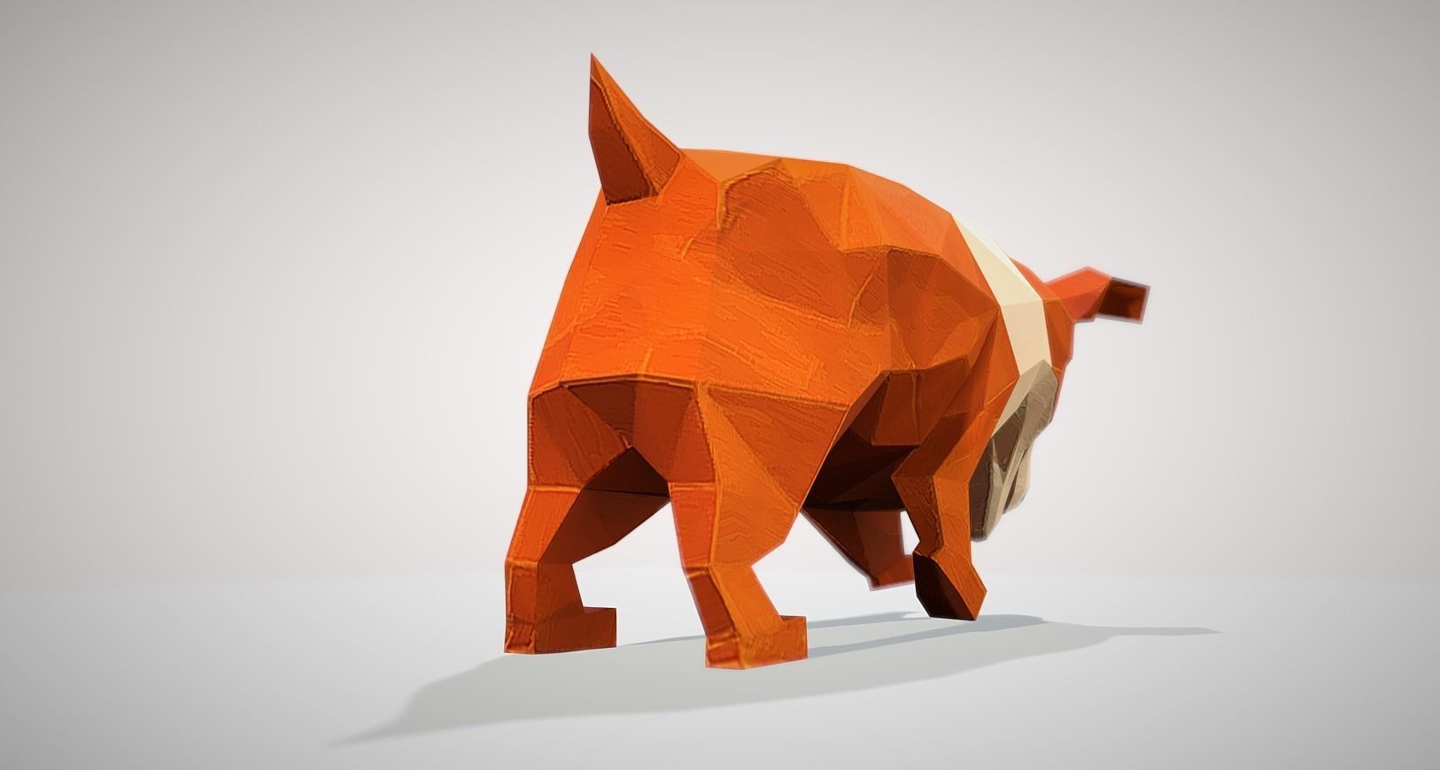 Dog corgi Low-poly 3D model_13