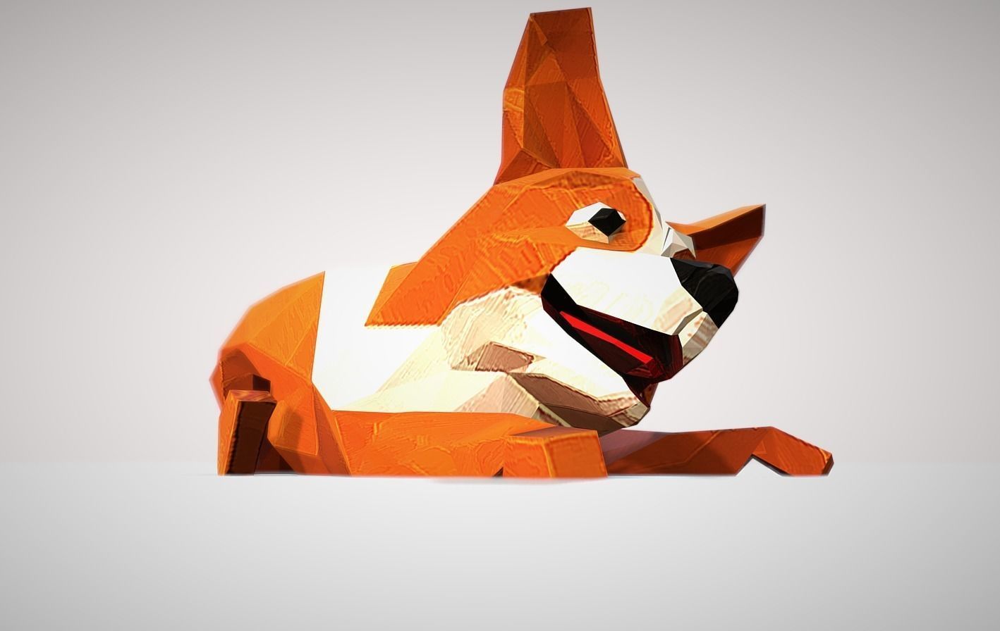 Dog corgi Low-poly 3D model_5