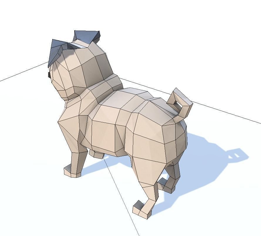 Dog Pug Low-poly 3D model_16