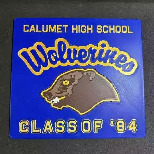Red Dawn Wolverines Wall Plaque 3D print model