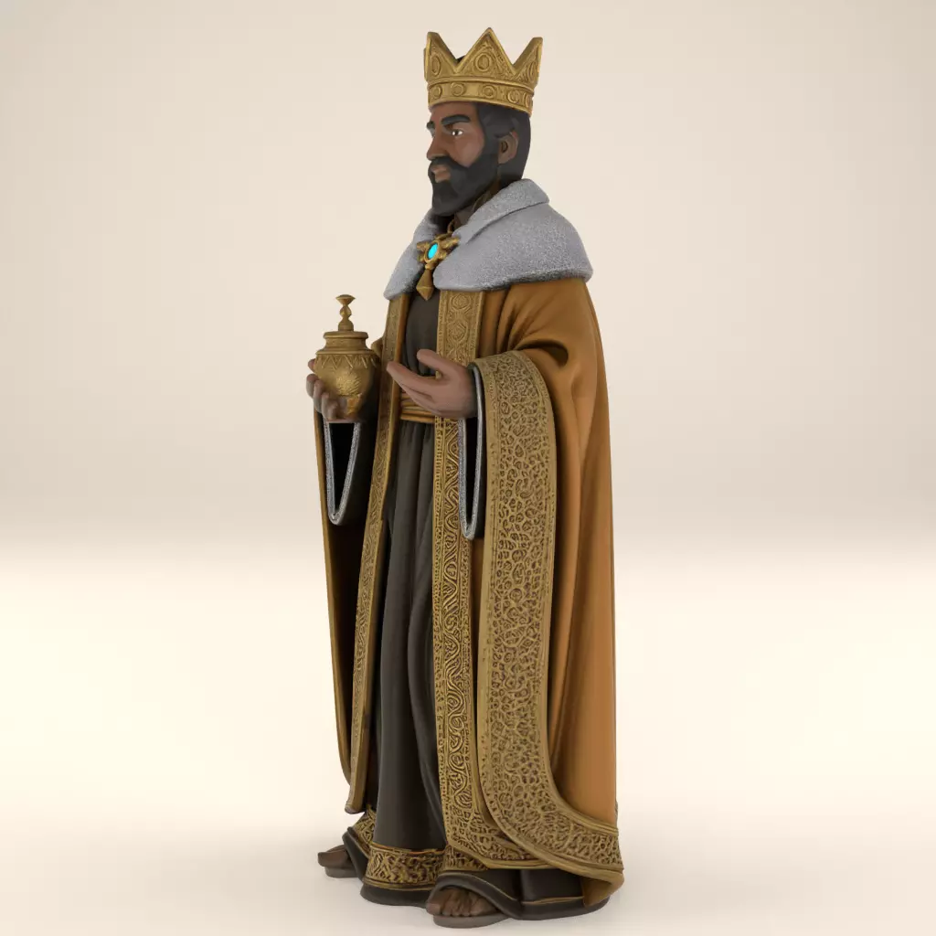 Balthasar Magi Nativity STL 3D Model 3D print model_1