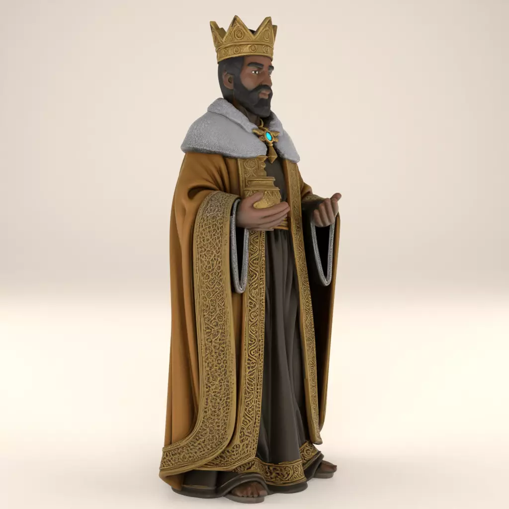 Balthasar Magi Nativity STL 3D Model 3D print model_3