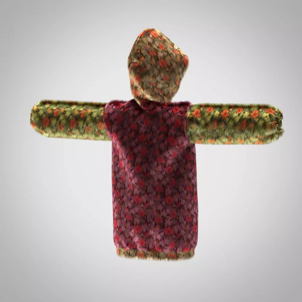 girls hoodie dress 3d clothing Low-poly 3D model_3