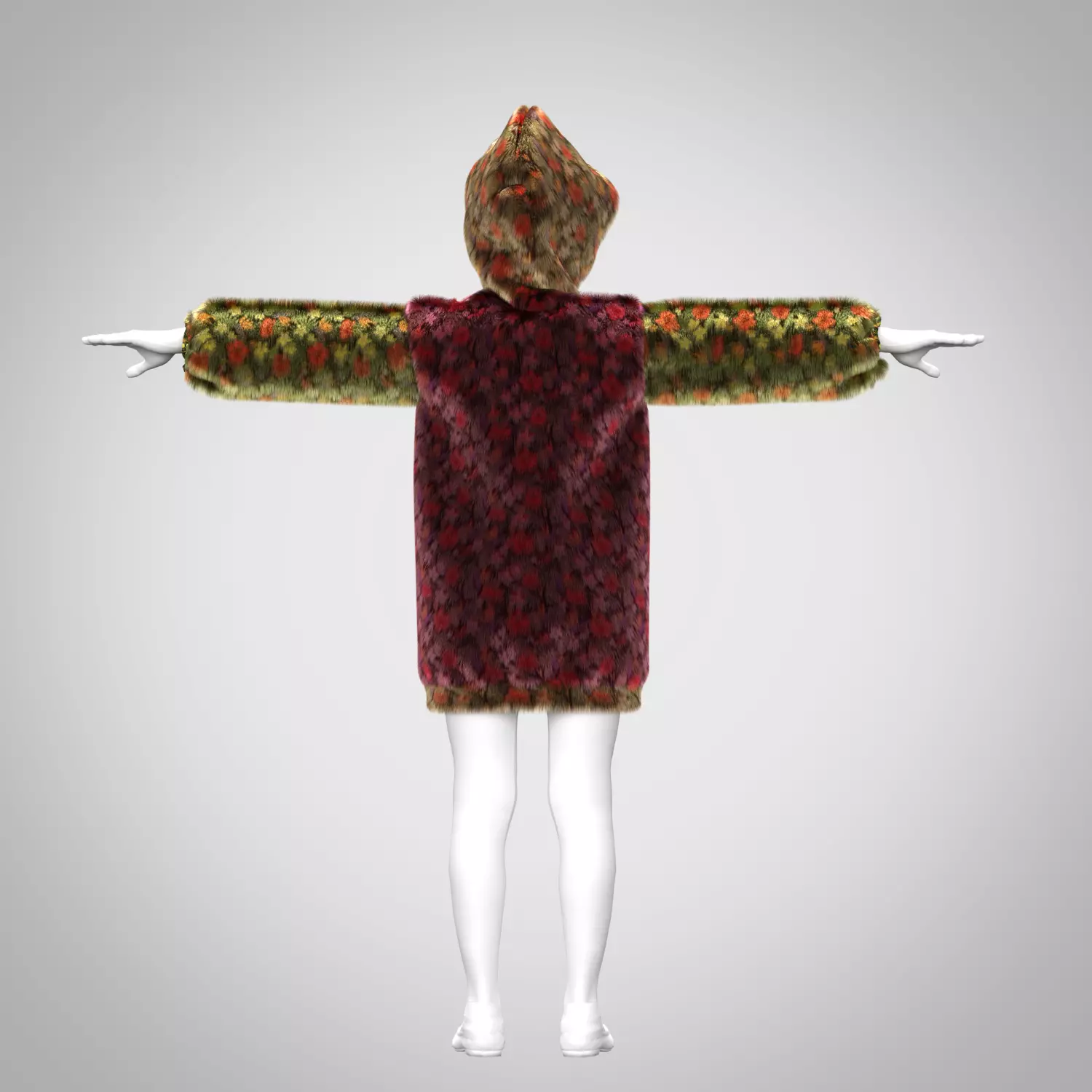 girls hoodie dress 3d clothing Low-poly 3D model_4