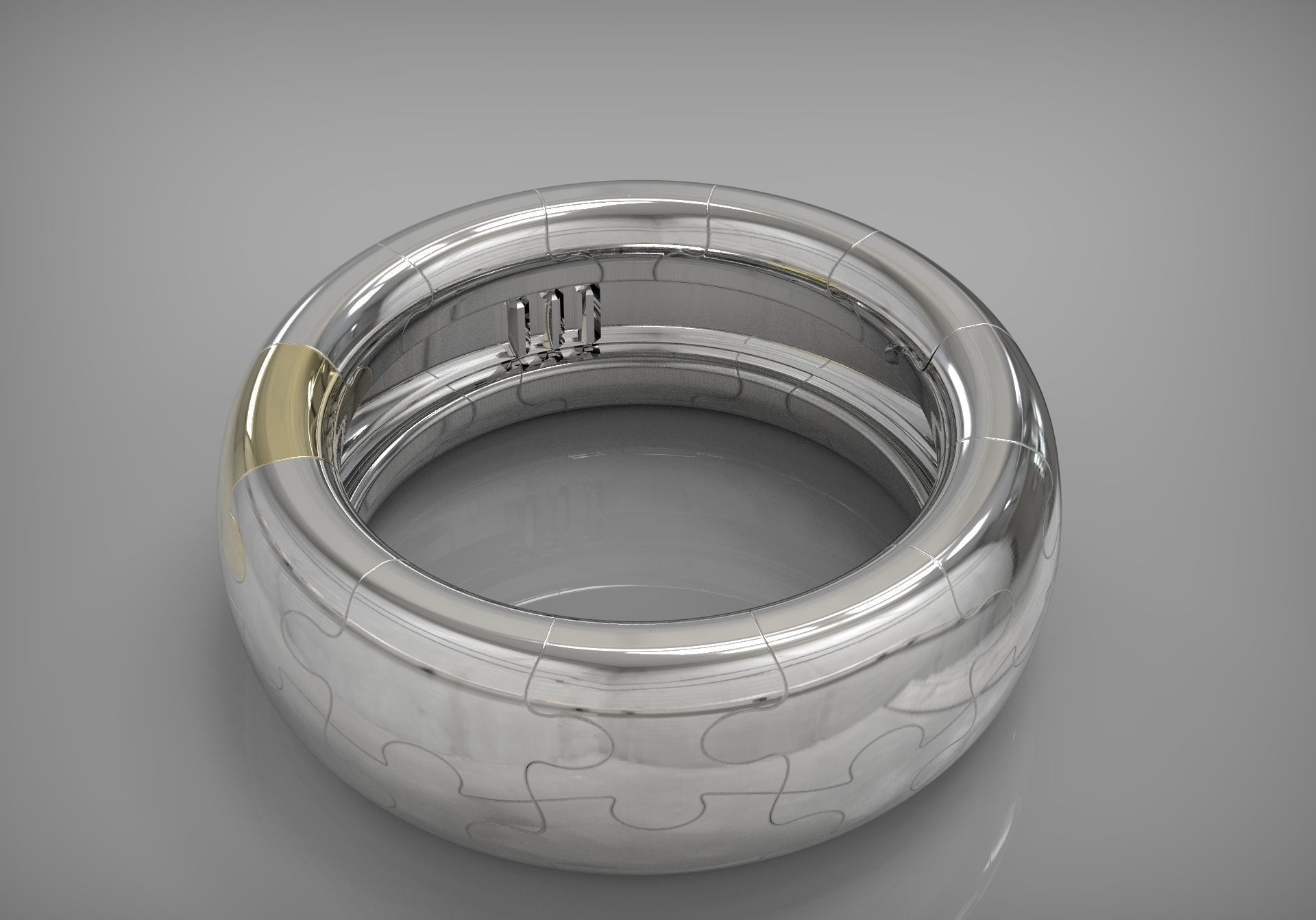Puzle ring 3D print model 3D print model_3