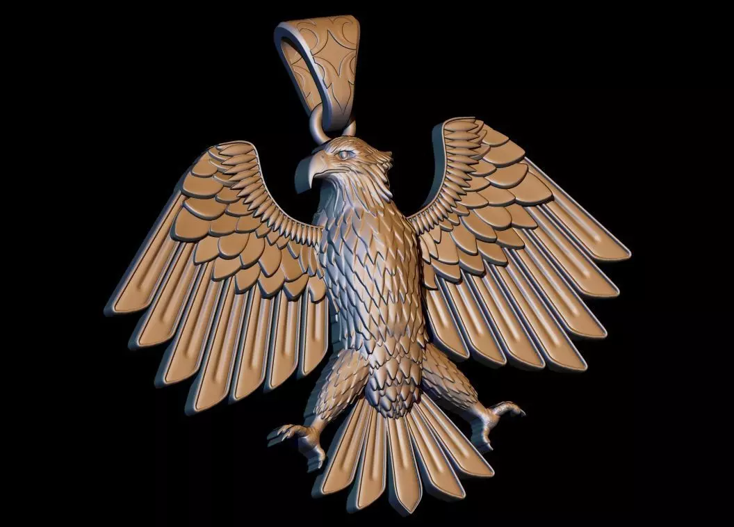 Eagle pendant 3D print model_2