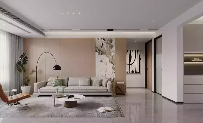 Modern living room dining room interior scenes 259