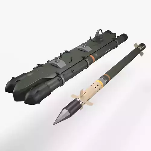 Launcher Mistraile With Missiles Low-poly 3D model