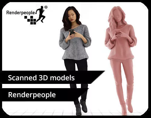 Mei 0339 Texting Girl With Sweater 3D model