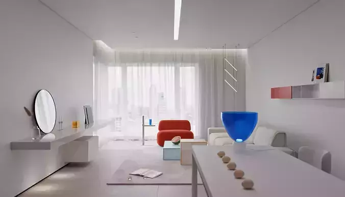 Modern living room dining room interior scenes 260