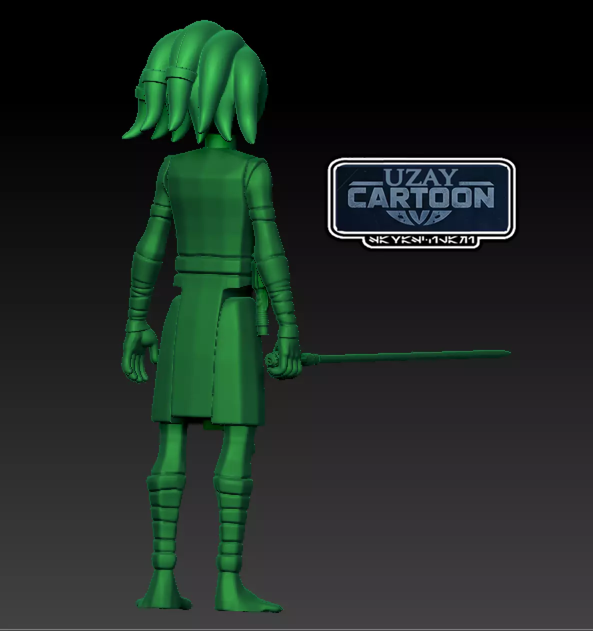 Star wars clone wars articulated  Jedi Padawan ZATT 3D print model_1