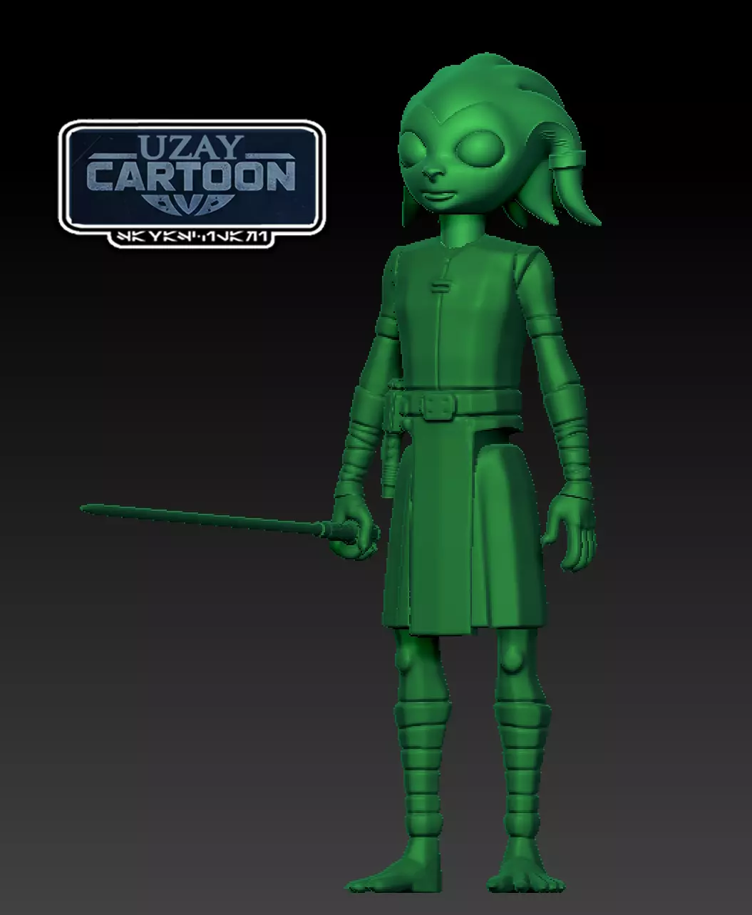 Star wars clone wars articulated  Jedi Padawan ZATT 3D print model_0