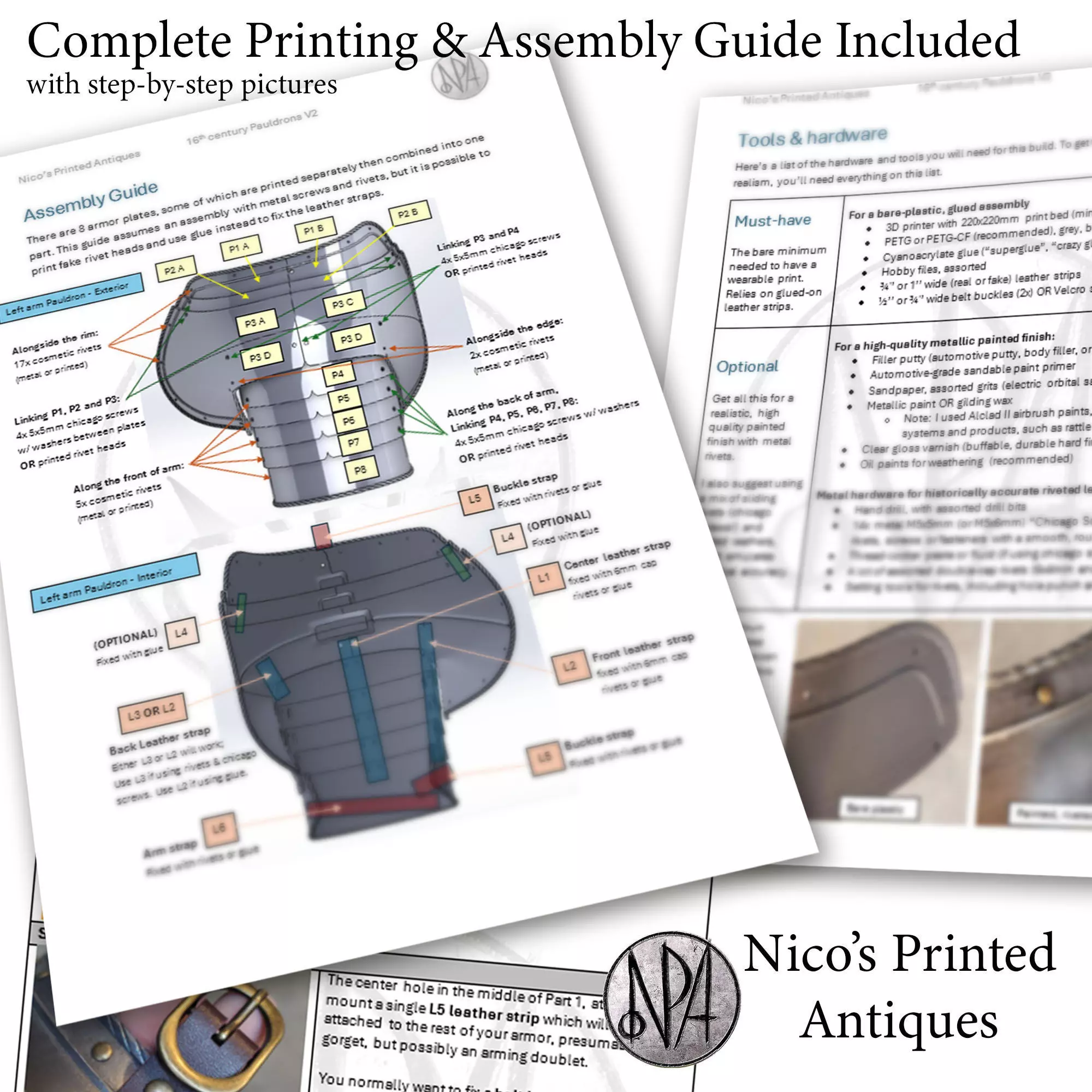 16th Century Plate Pauldron Shoulder Armor 3D print model_3