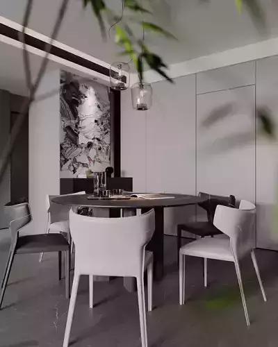 Modern living room dining room interior scenes 265