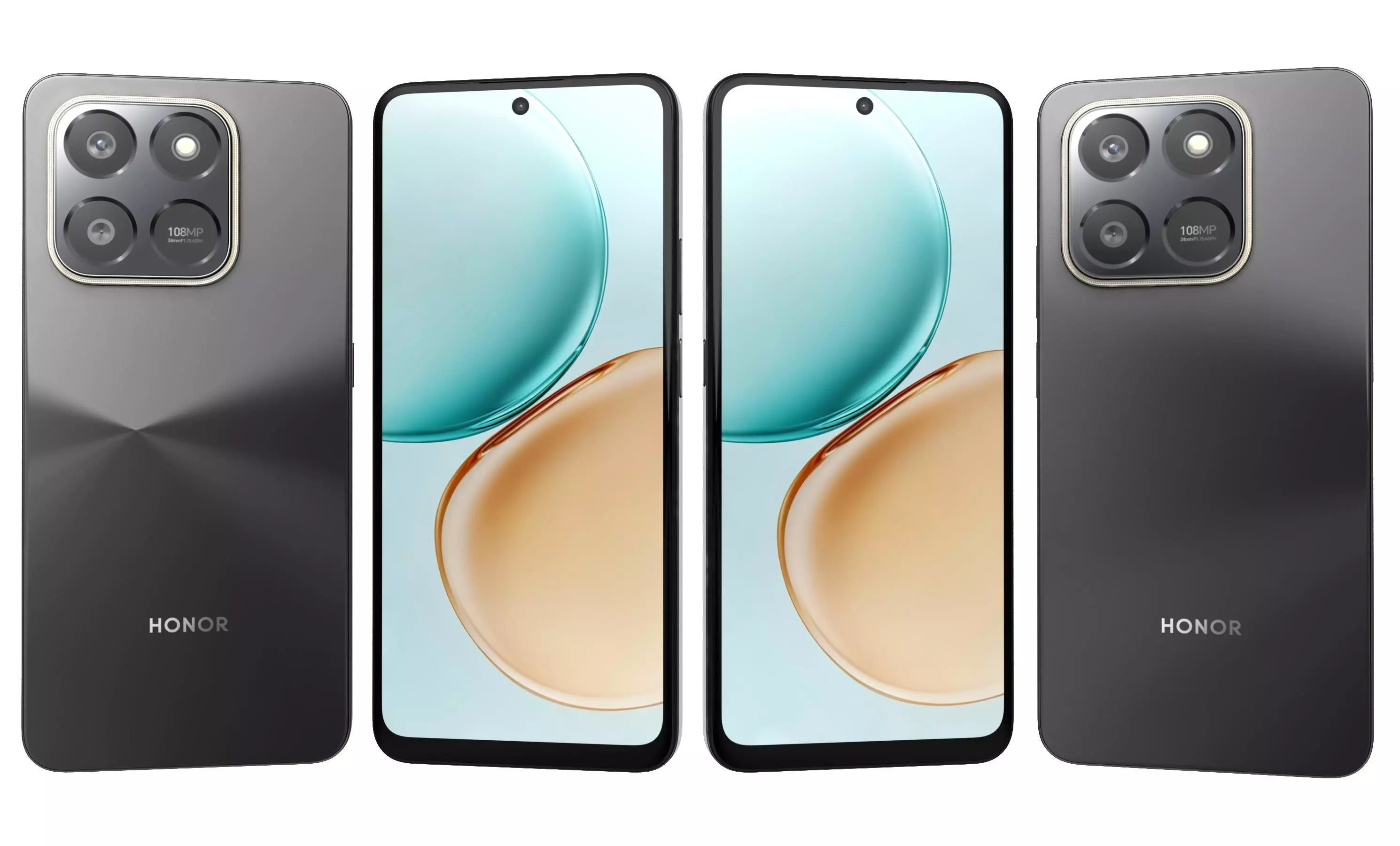 Honor 400 Smart 4G Black And Gold 3D model_3