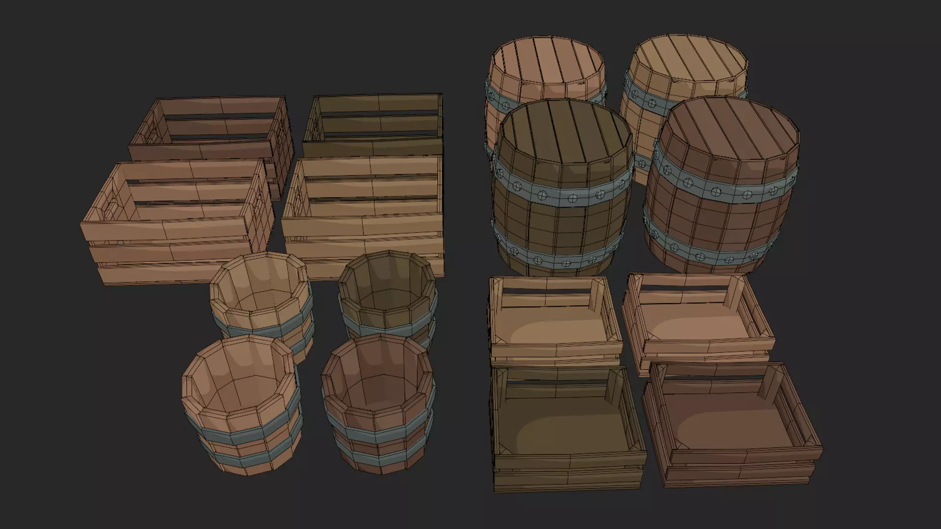 Crates Asset Pack Free low-poly 3D model_1