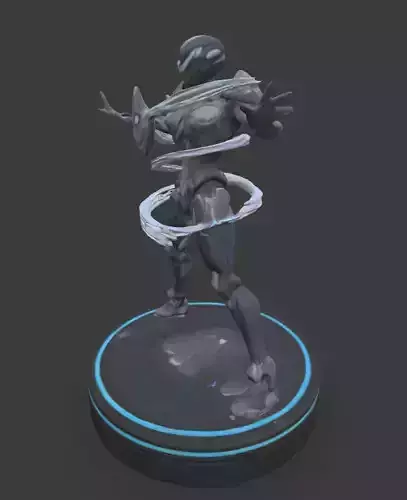 mag model from warframe in pose