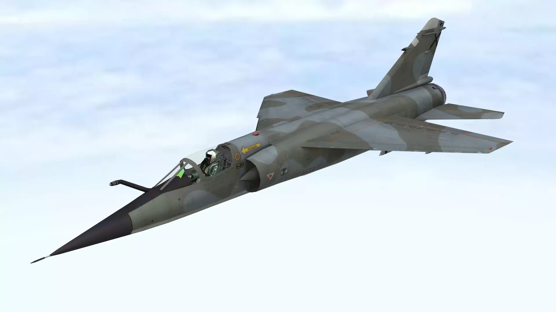 Fighter Jet Flying In Sky Plane V06 Low Poly 3D Model Low-poly 3D model_0