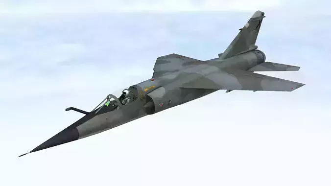 Fighter Jet Flying In Sky Plane V06 Low Poly 3D Model