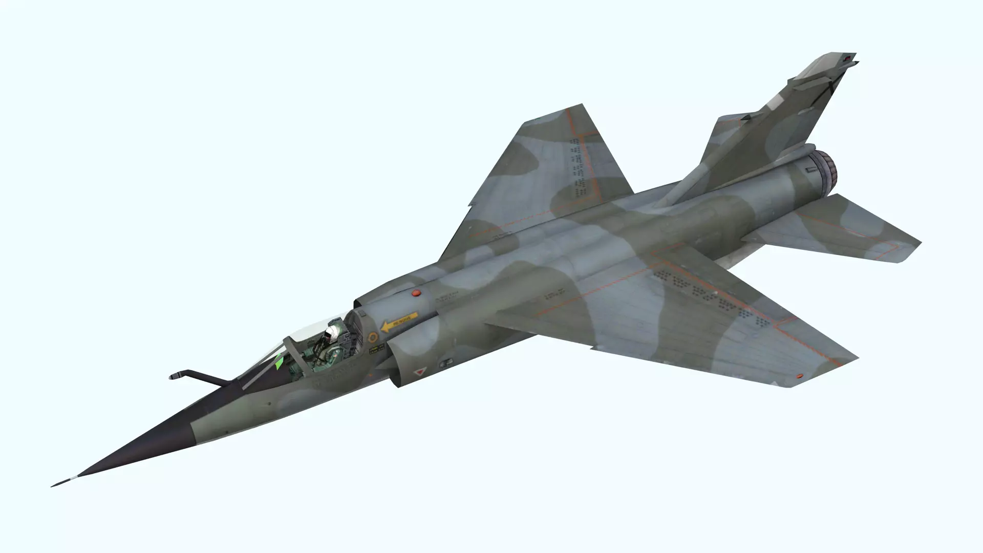 Fighter Jet Flying In Sky Plane V06 Low Poly 3D Model Low-poly 3D model_2