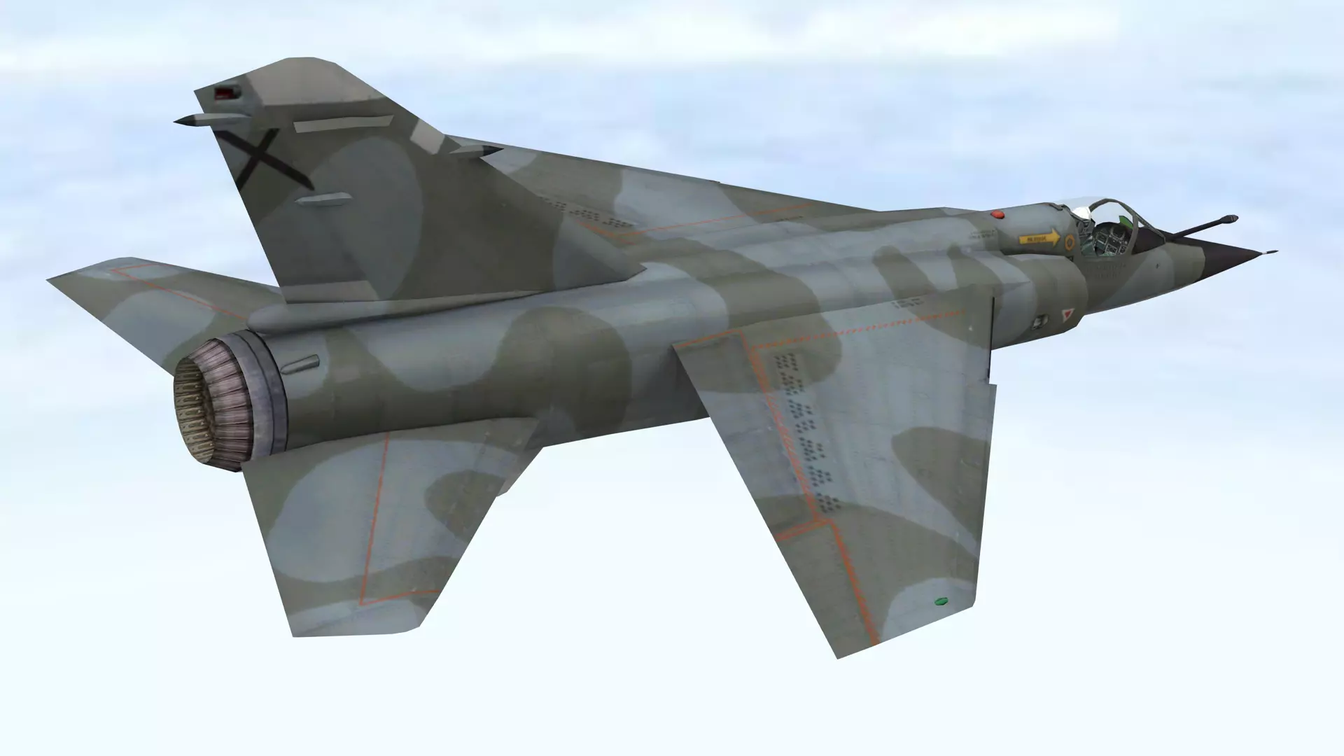 Fighter Jet Flying In Sky Plane V06 Low Poly 3D Model Low-poly 3D model_7