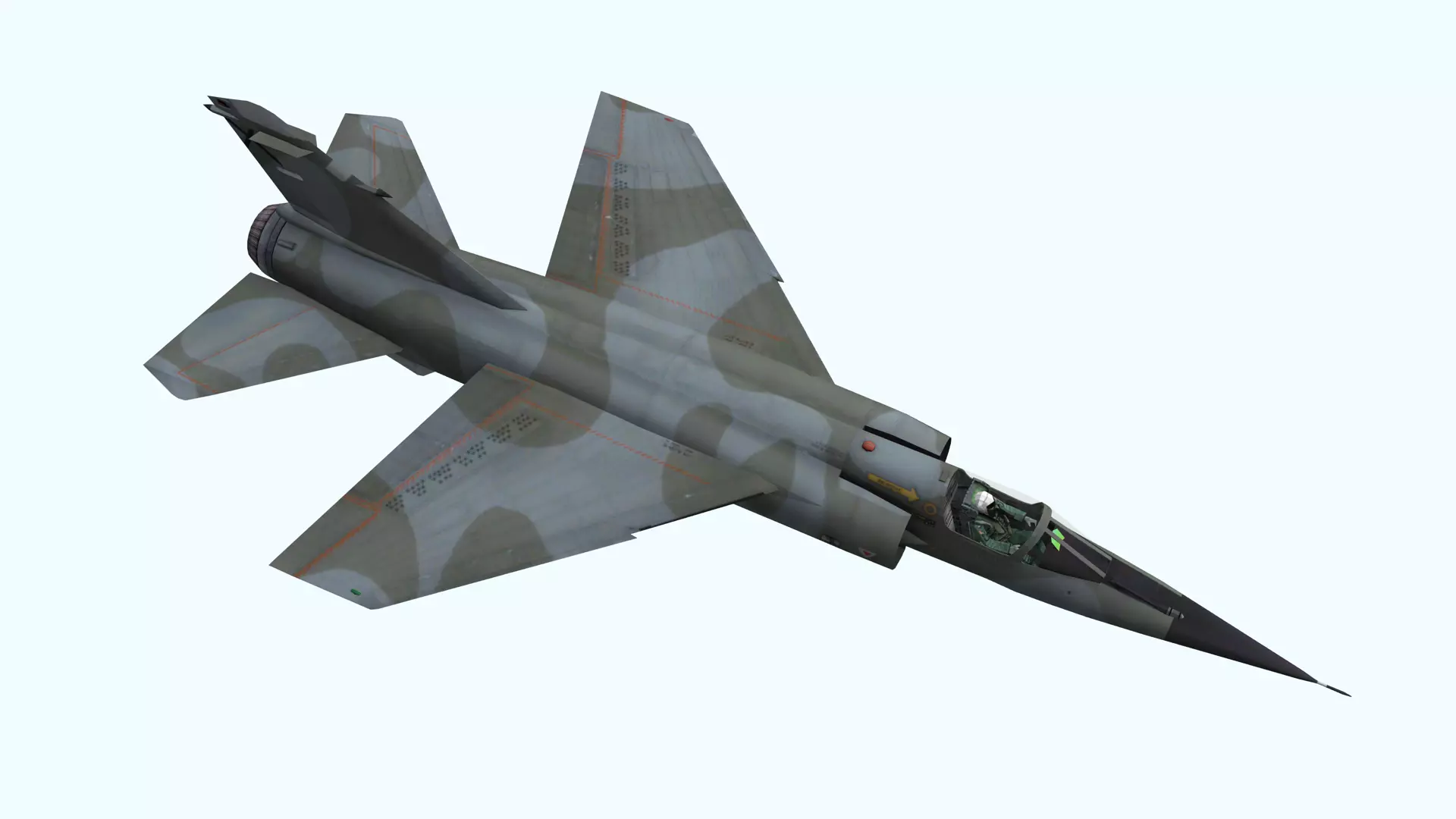 Fighter Jet Flying In Sky Plane V06 Low Poly 3D Model Low-poly 3D model_1