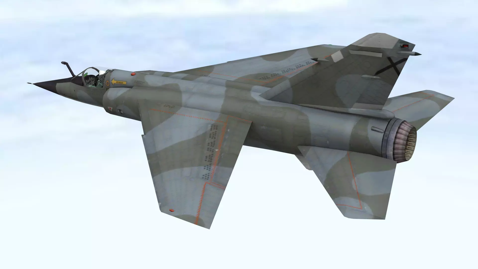 Fighter Jet Flying In Sky Plane V06 Low Poly 3D Model Low-poly 3D model_6