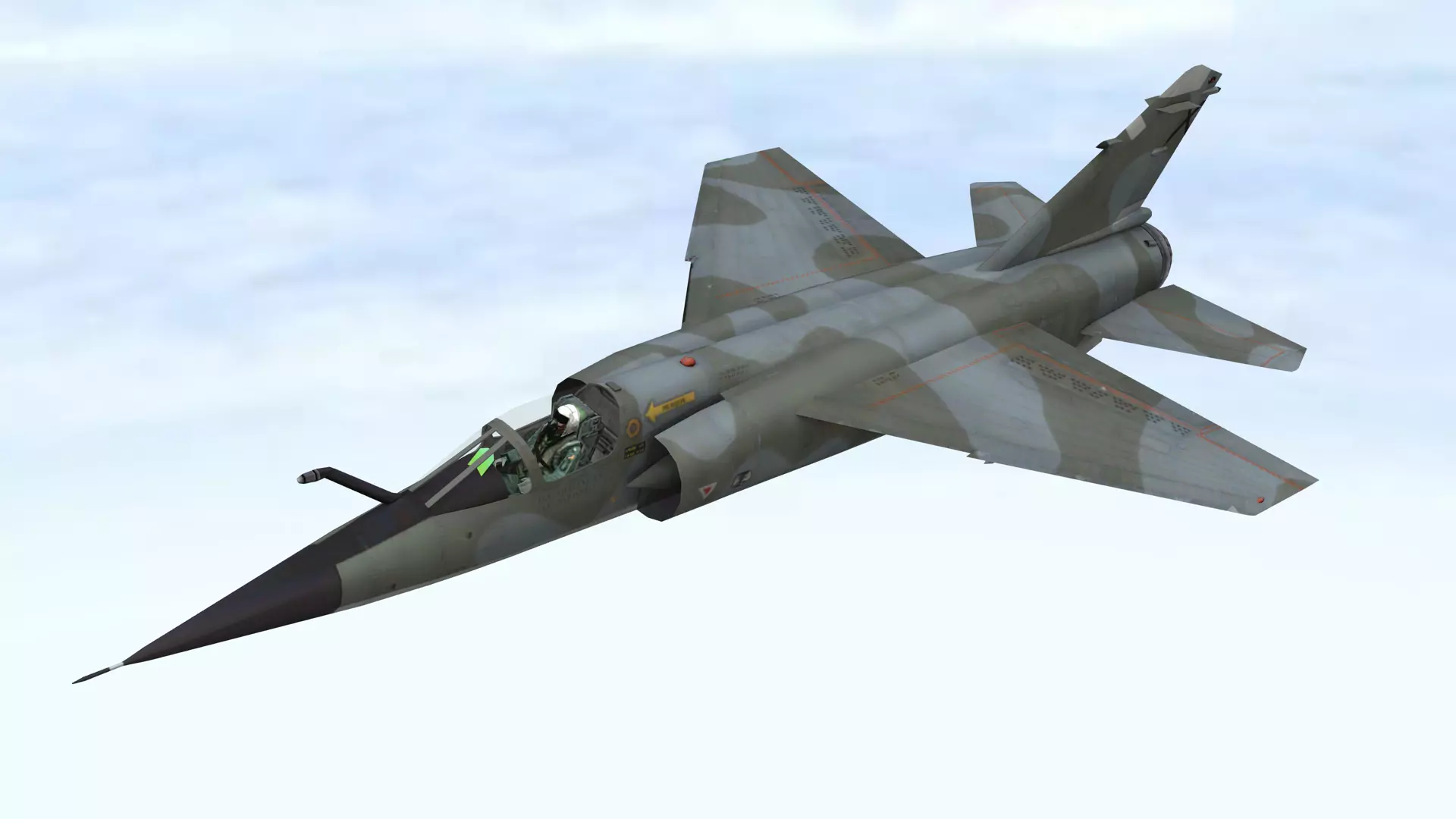 Fighter Jet Flying In Sky Plane V06 Low Poly 3D Model Low-poly 3D model_3