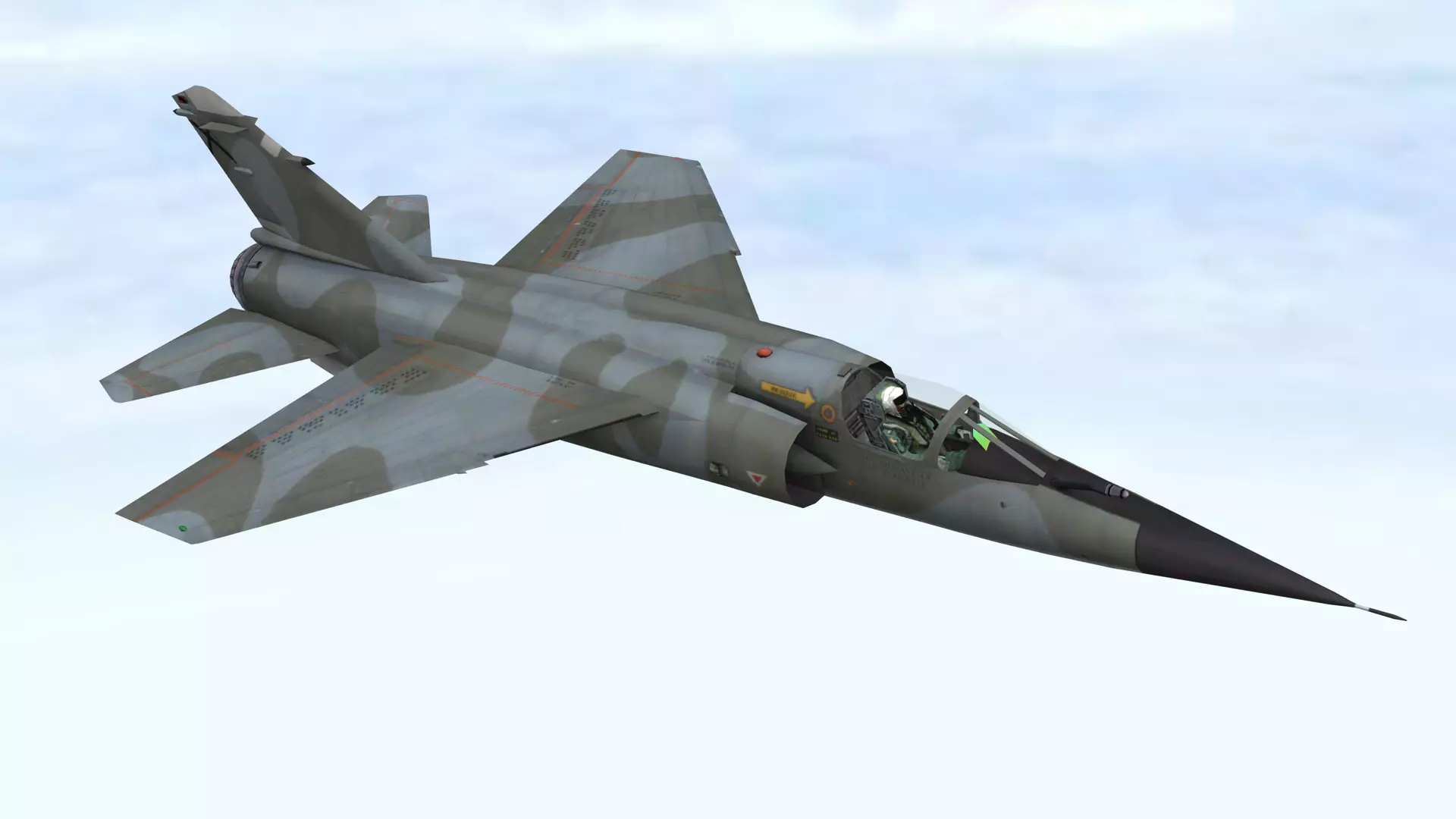Fighter Jet Flying In Sky Plane V06 Low Poly 3D Model Low-poly 3D model_5