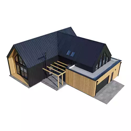 Modern house Jub 3D model 6