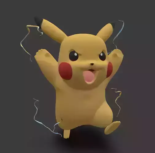 3d model of pikachu in pose