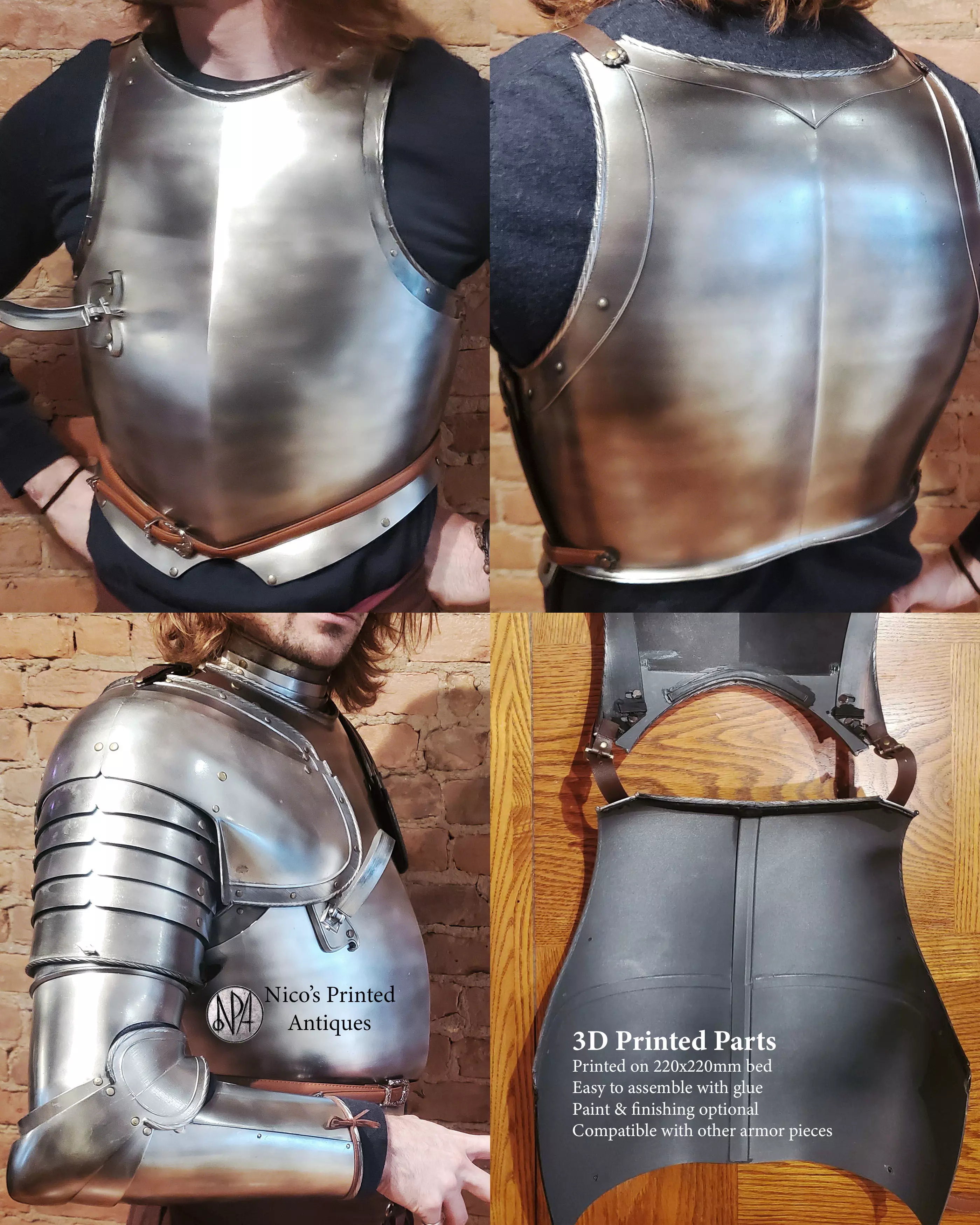 16th Century Plate Armor Cuirass Breastplate and Backplate 3D print model_2