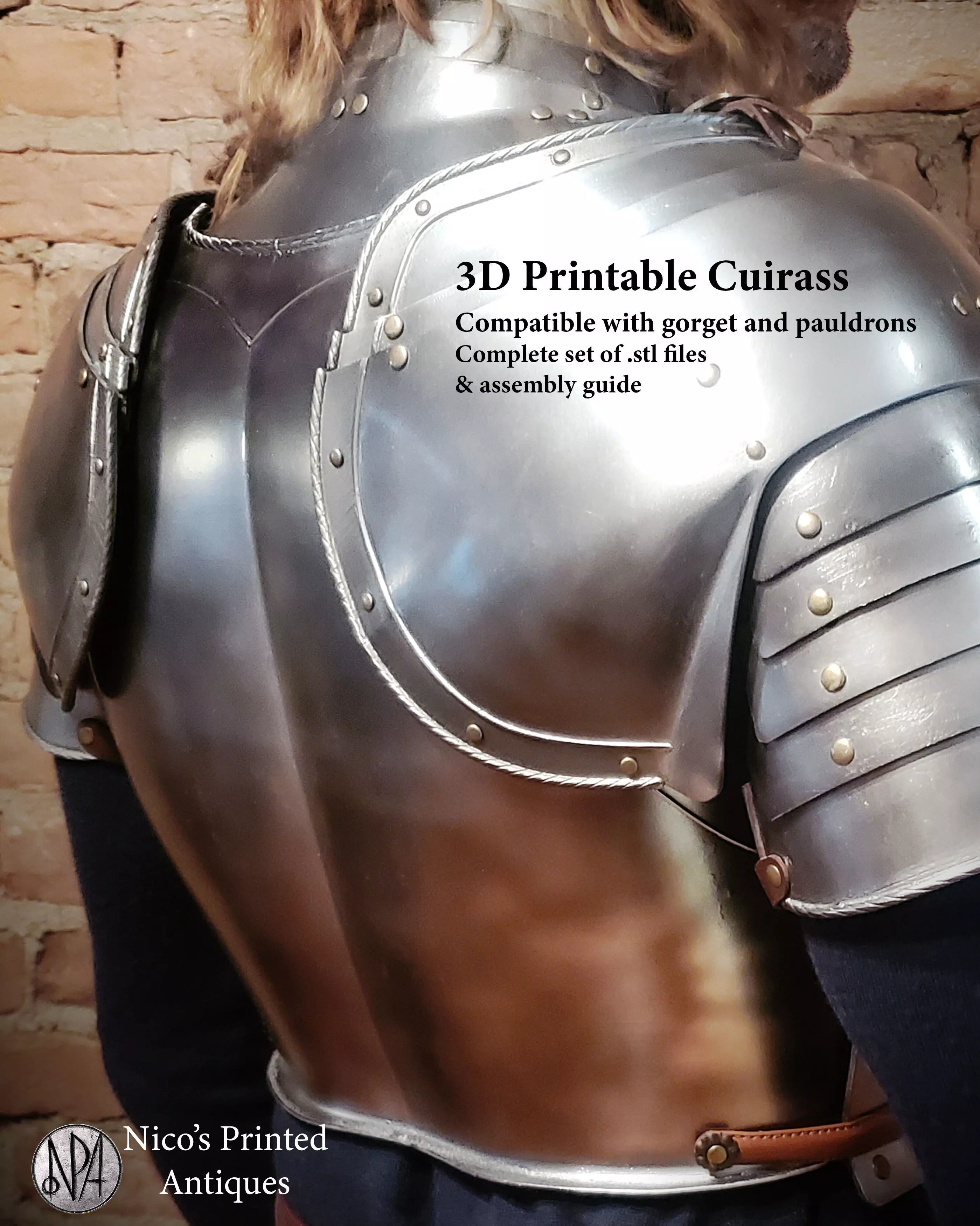 16th Century Plate Armor Cuirass Breastplate and Backplate 3D print model_4