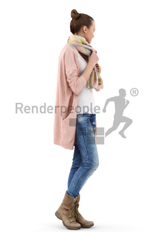 Julia 0287 Standing Woman With A Scarf  3D model_3