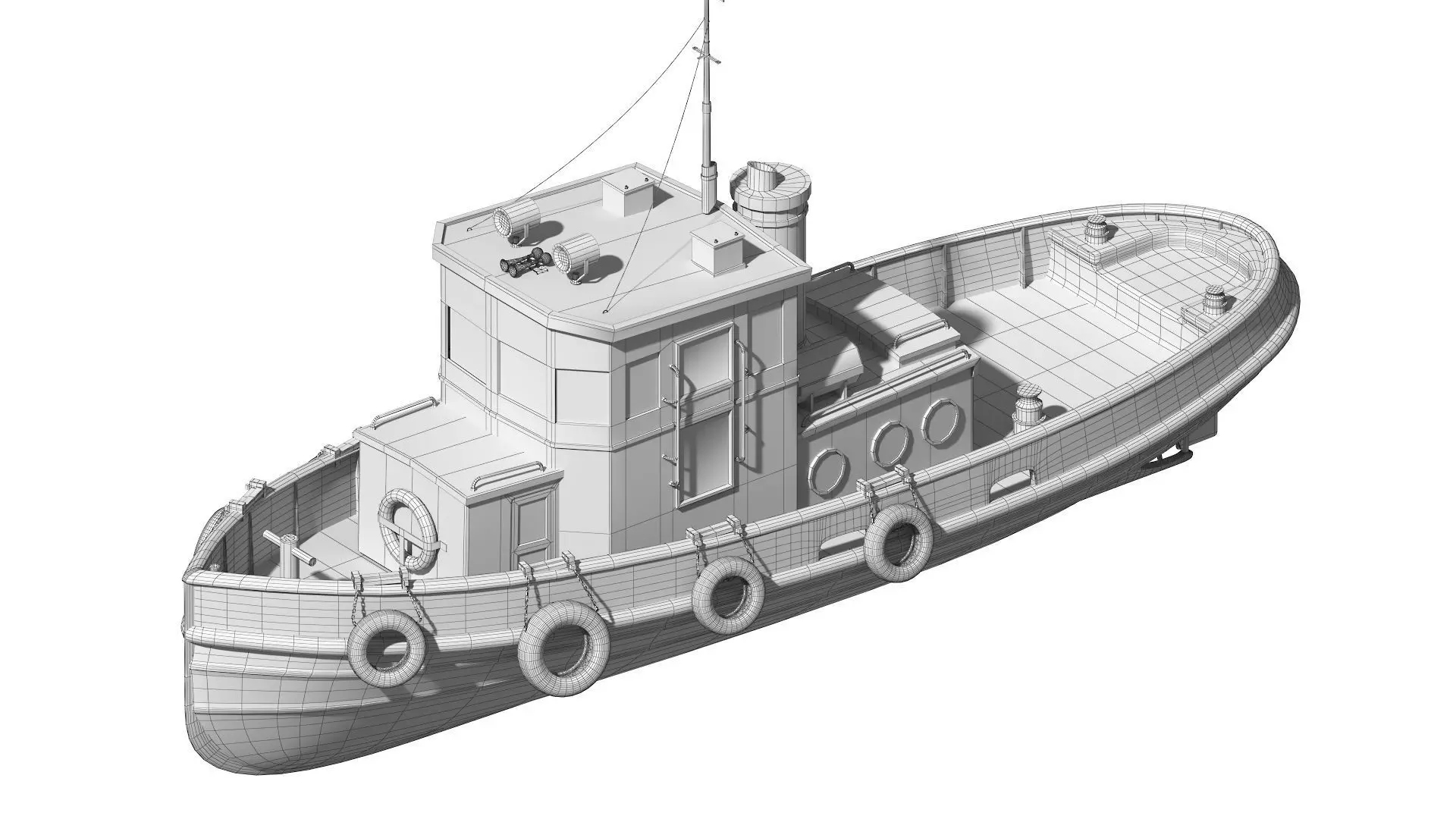 Tug boat harbour edition 3D model_12